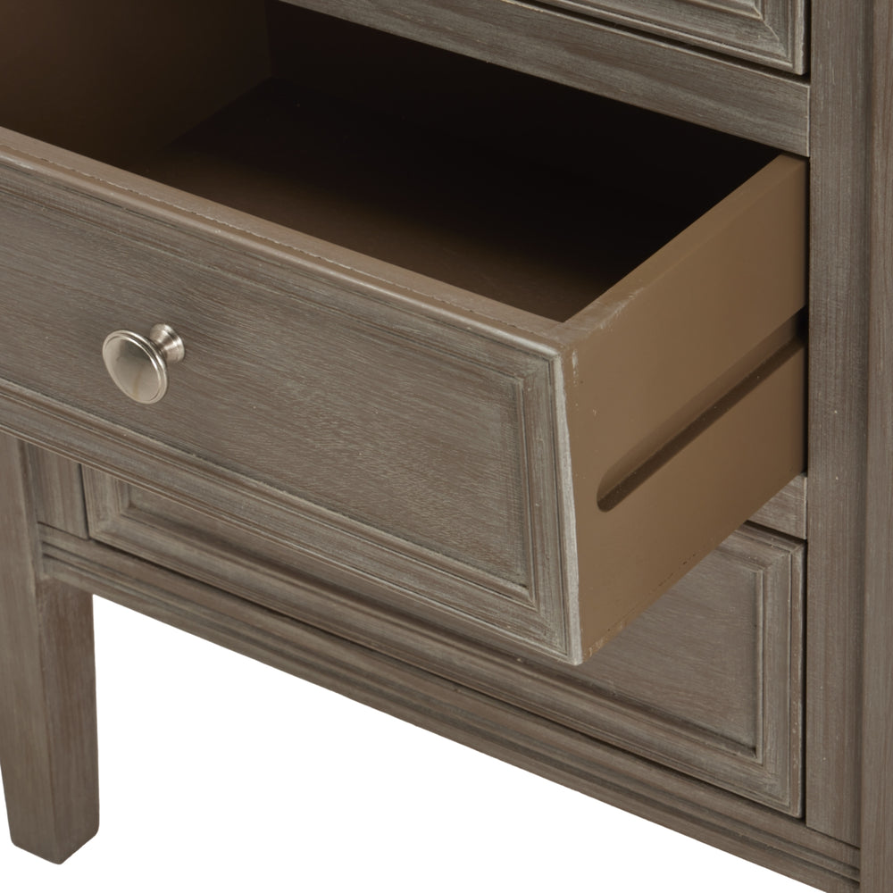 Serene Collection Three Drawer Bedside Table