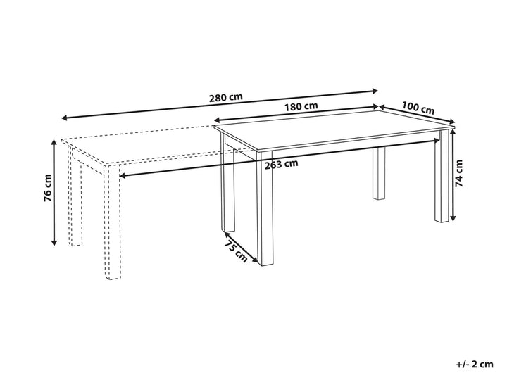 Extending Dining Table Light Ash Wood 180/280 cm 100 cm Diehl