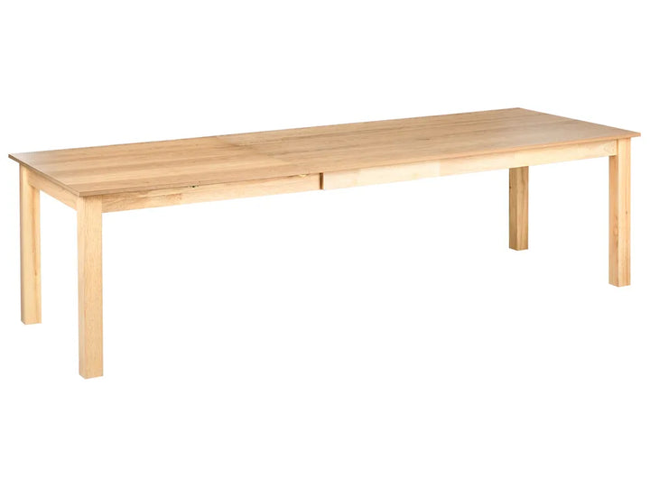 Wooden dining table on a white background