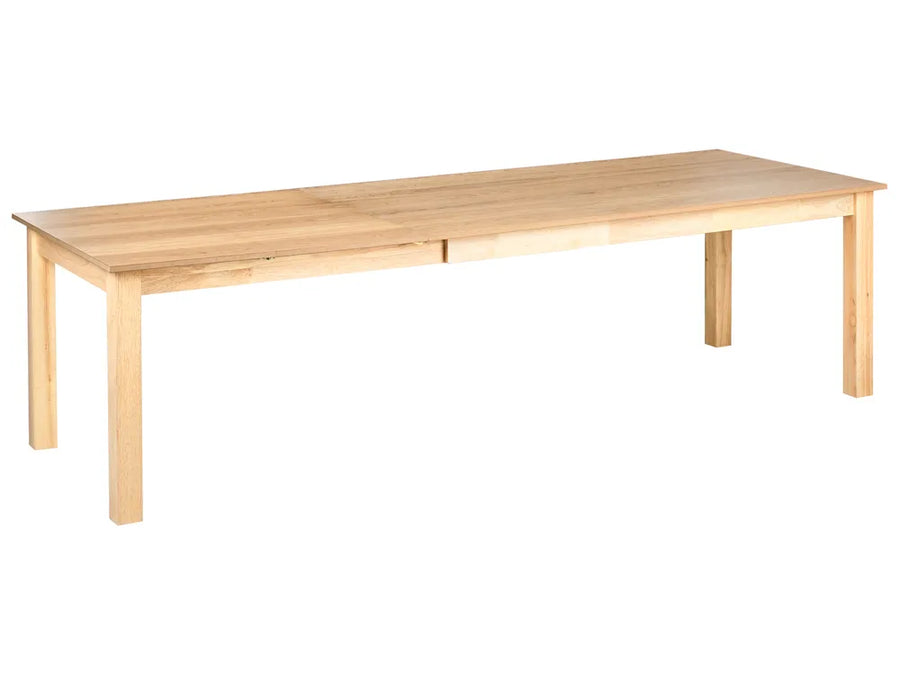 Wooden dining table on a white background