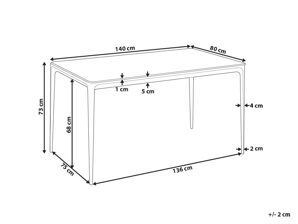 Dining Table White Marble 140 cm 80 cm Glass Orise
