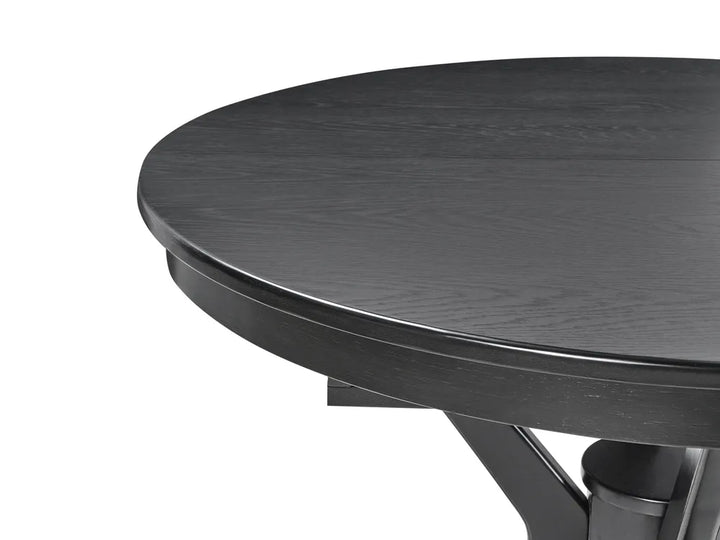 Extending Dining Table Black Oak 107/137 cm 107 cm Bergmans