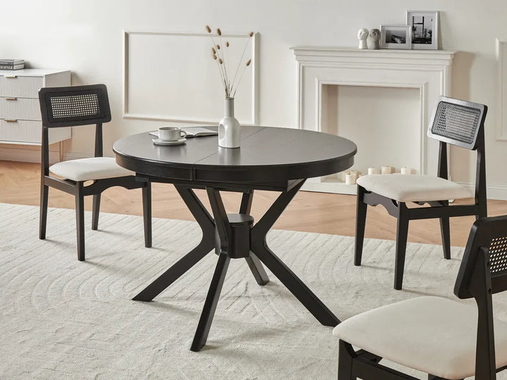 Extending Dining Table Black Oak 107/137 cm 107 cm Bergmans