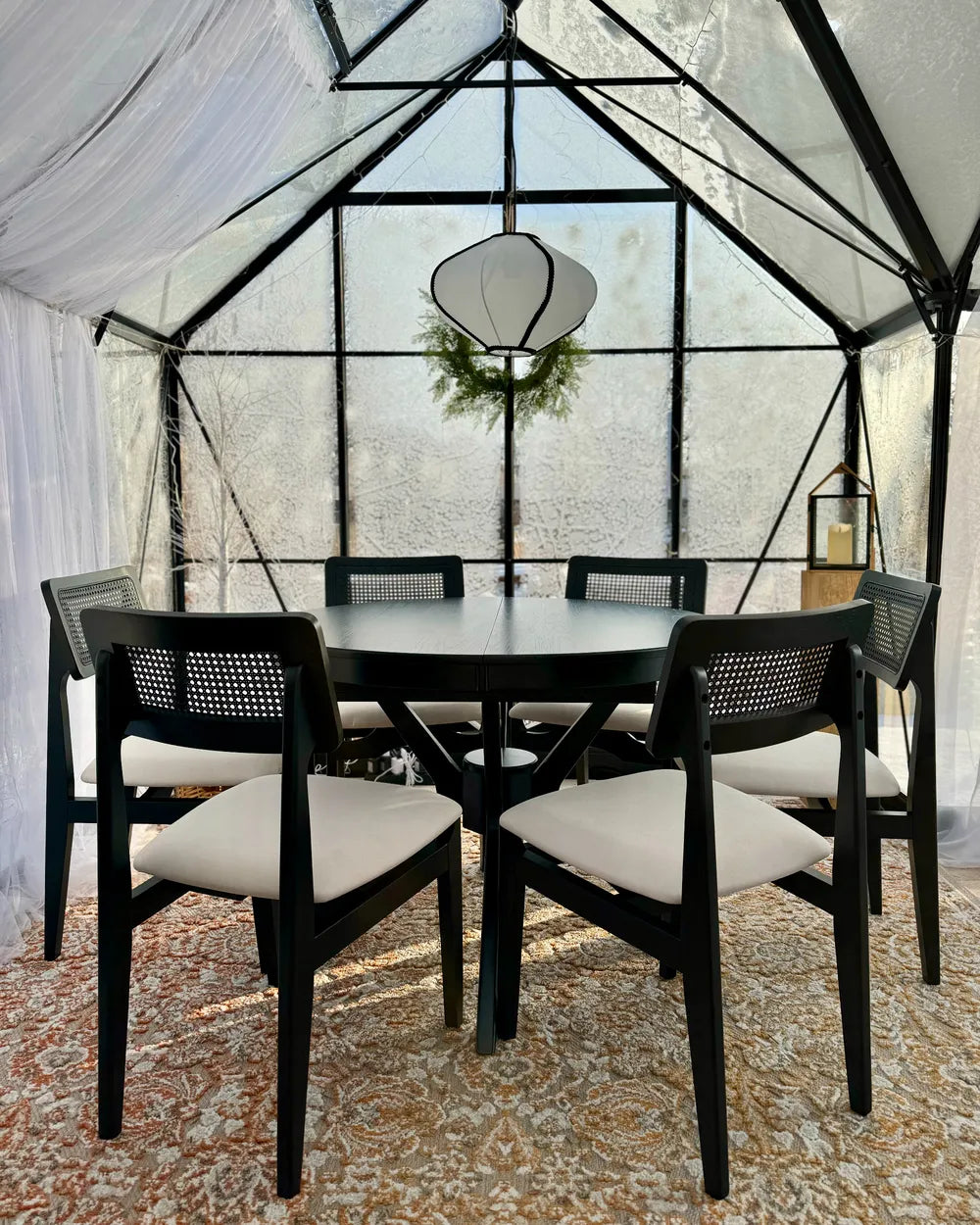 Extending Dining Table Black Oak 107/137 cm 107 cm Bergmans
