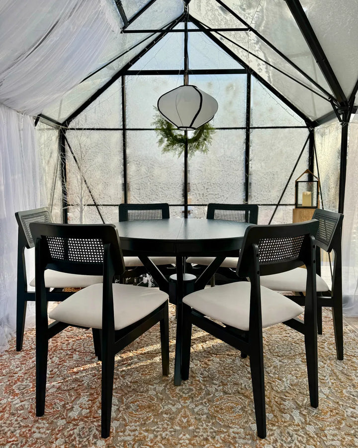 Extending Dining Table Black Oak 107/137 cm 107 cm Bergmans