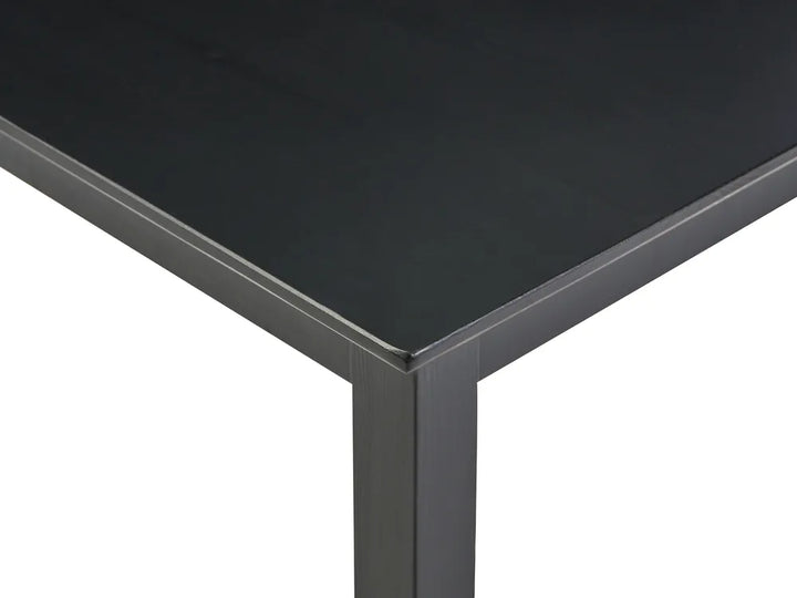 Black rectangular table corner on a white background