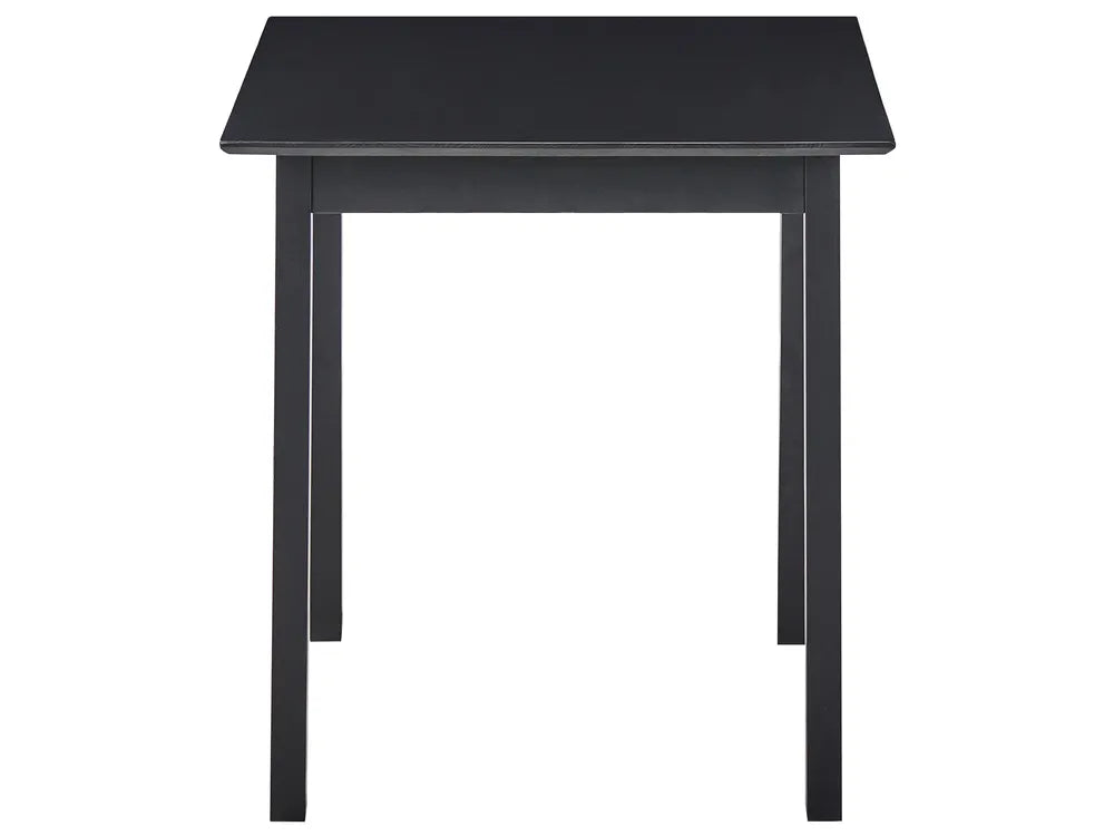 Black square table on a white background