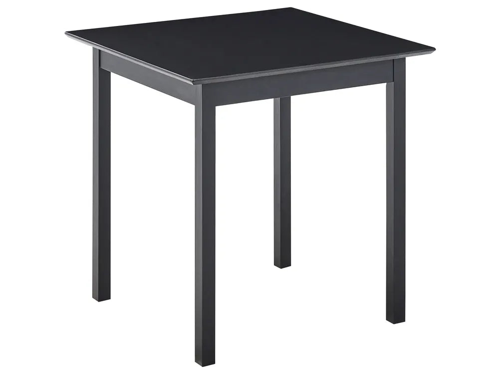 Black square table on a white background