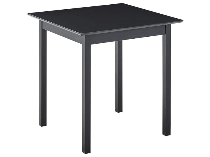 Black square table on a white background