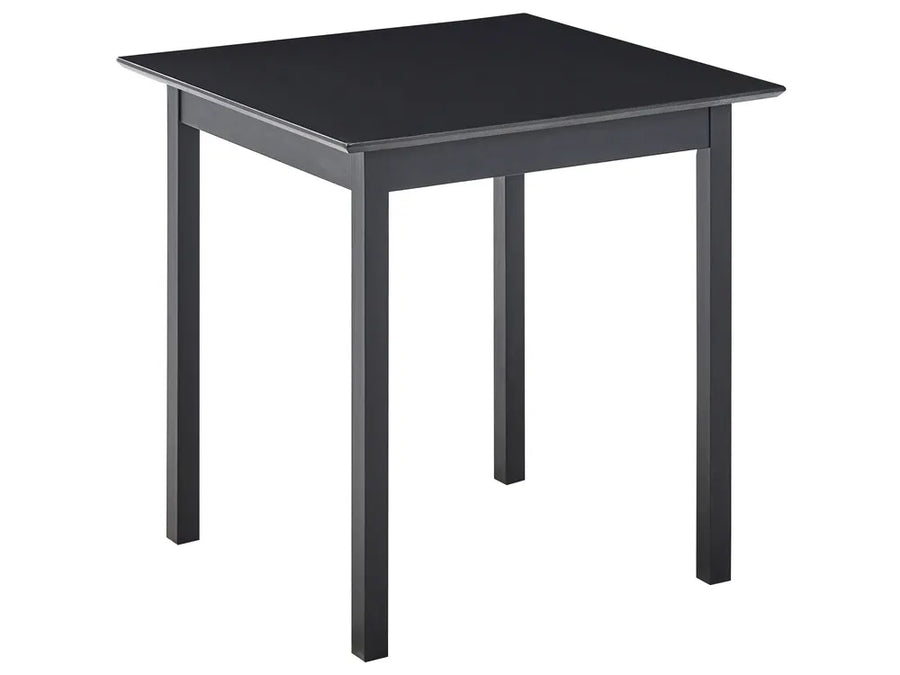 Black square table on a white background