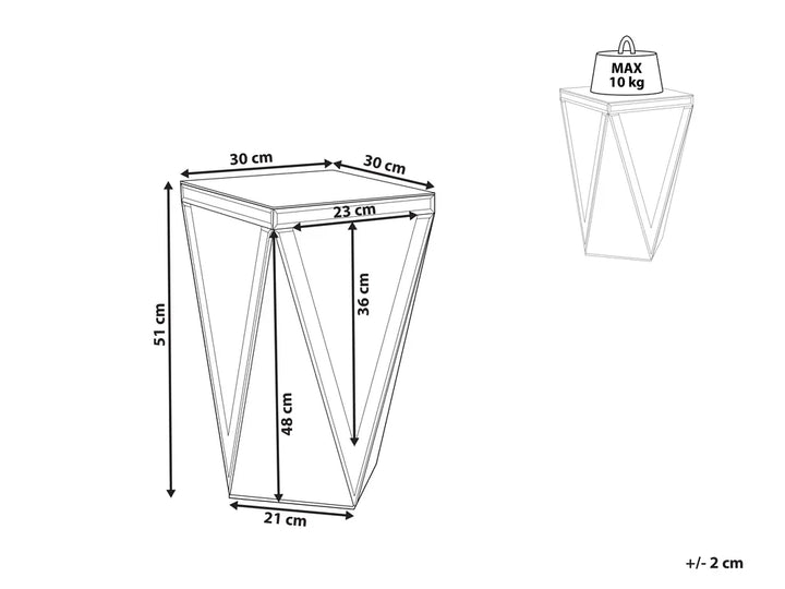 Side Table Glass Mirrored Silver Dawniel