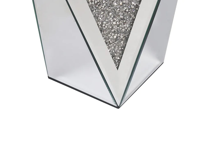 Side Table Glass Mirrored Silver Dawniel