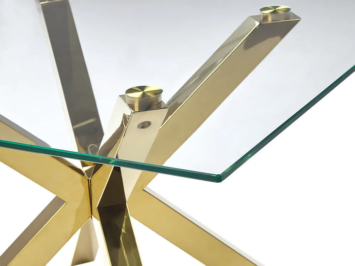 Coffee Table Tempered Glass Gold Majidah