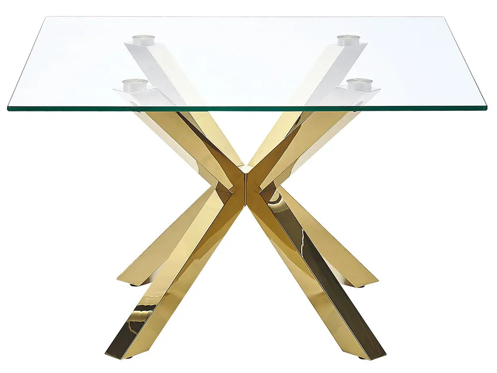 Coffee Table Tempered Glass Gold Majidah