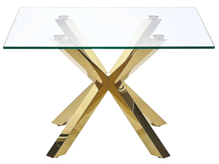 Coffee Table Tempered Glass Gold Majidah