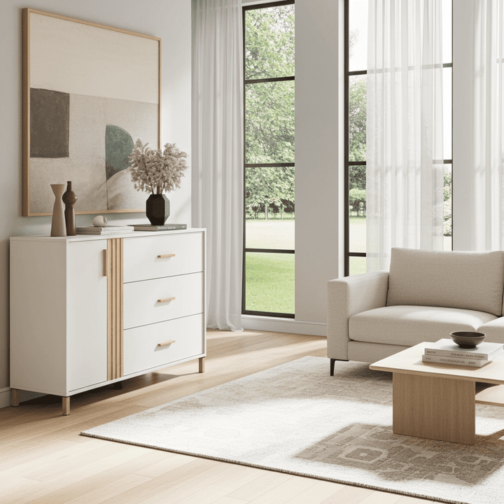 Mayall Cashmere And Artisan Oak Effect Chest Of Drawers