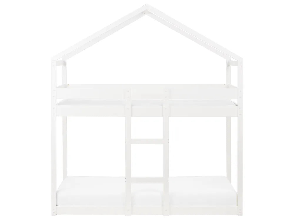 Bunk Bed House Pine Wood 90 x 200 cm (EU Single) White Madrid