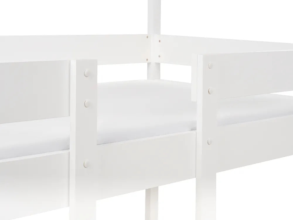 Bunk Bed House Pine Wood 90 x 200 cm (EU Single) White Madrid