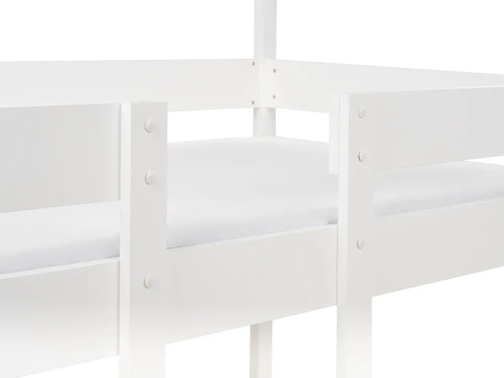 Bunk Bed House Pine Wood 90 x 200 cm (EU Single) White Madrid