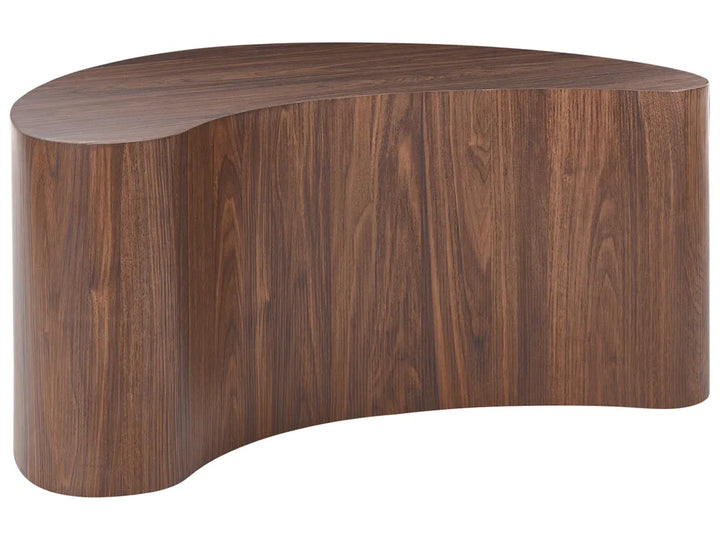 Dark brown kidney shape coffee table