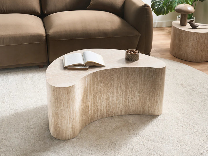 Modern stone look coffee table design