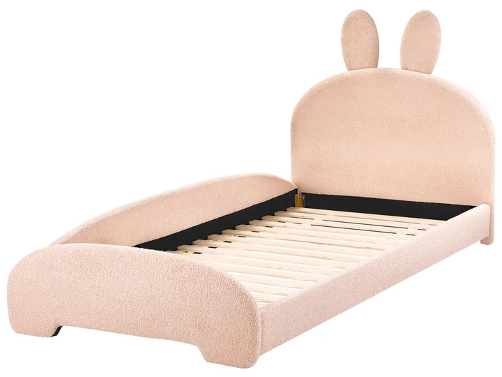 Children's bed with bunny ears on a white background