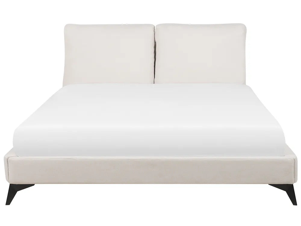 Bed Chenille 180 x 200 cm (EU Super King) Light Beige Avren