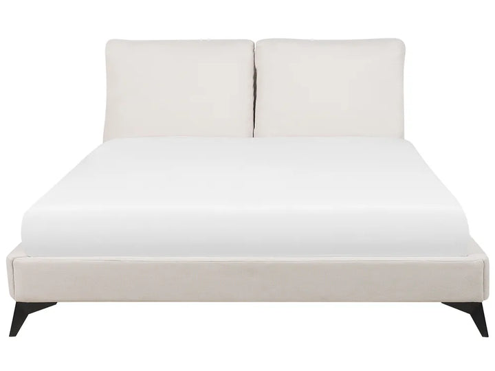 Bed Chenille 180 x 200 cm (EU Super King) Light Beige Avren