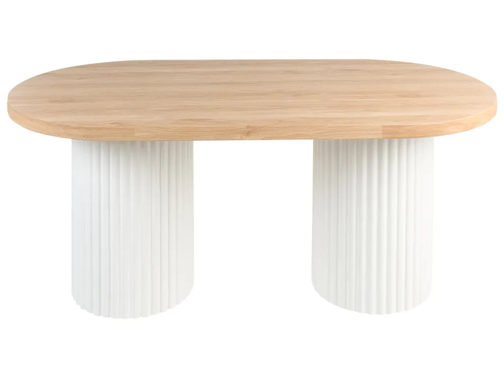 Dining Table Light Brown/ White 180 cm 90 cm Vannie