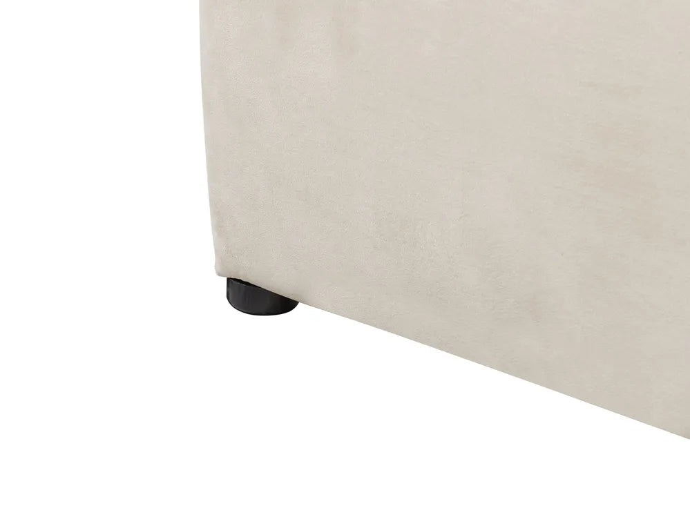 Ottoman Bed Velvet 180 x 200 cm (EU Super King) Light Beige Carol