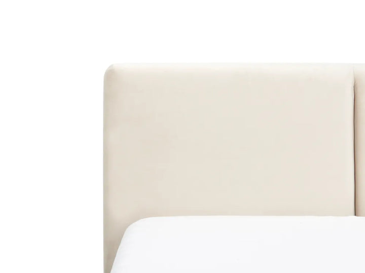 Ottoman Bed Velvet 180 x 200 cm (EU Super King) Light Beige Carol