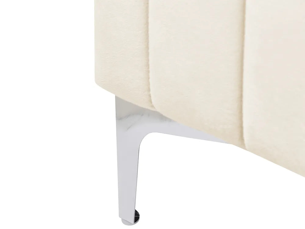 Bed Velvet 140 x 200 cm (EU Double) Light Beige Shila