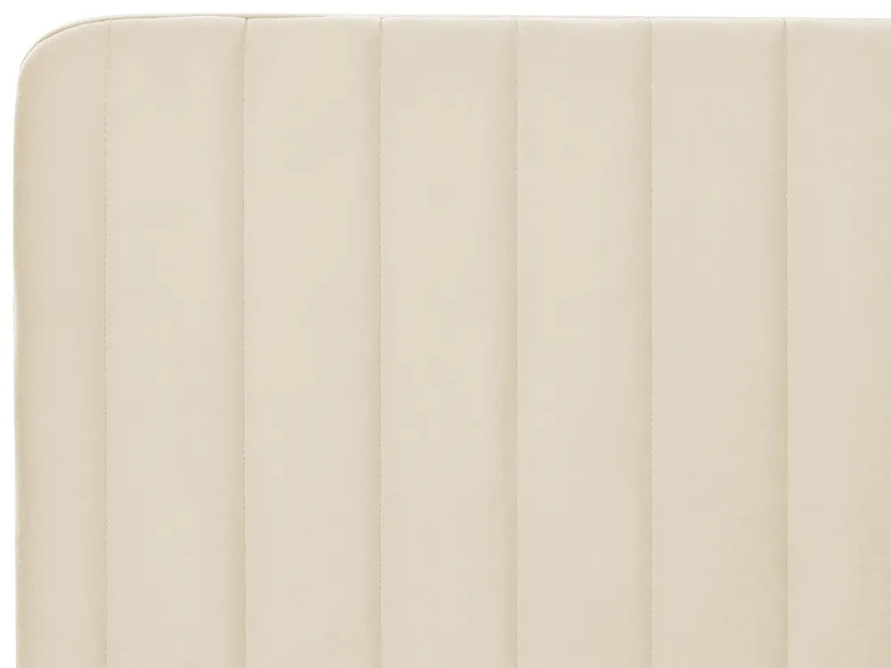 Bed Velvet 140 x 200 cm (EU Double) Light Beige Shila