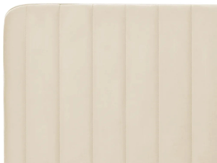 Bed Velvet 140 x 200 cm (EU Double) Light Beige Shila