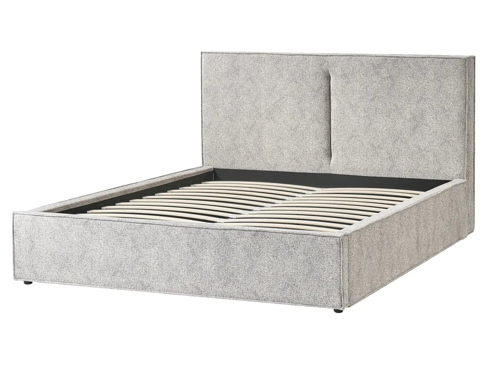Ottoman Bed Velour Knit 160 x 200 cm (EU King Size) Black/ White Alberts
