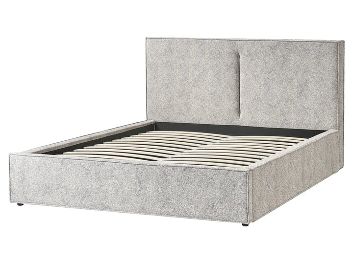 Ottoman Bed Velour Knit 160 x 200 cm (EU King Size) Black/ White Alberts