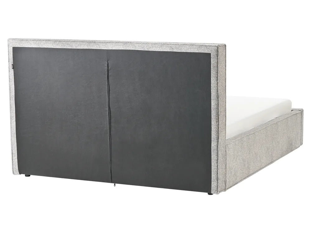 Ottoman Bed Velour Knit 160 x 200 cm (EU King Size) Black/ White Alberts