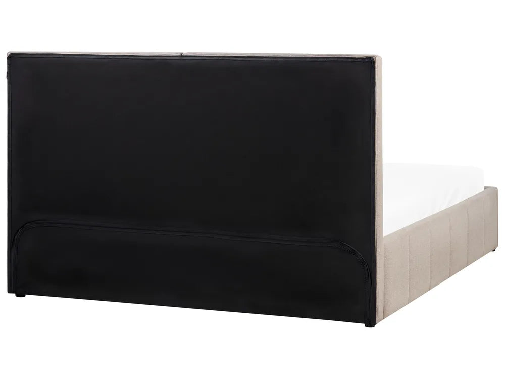 Ottoman Bed Fabric 180 x 200 cm (EU Super King) Taupe Emery