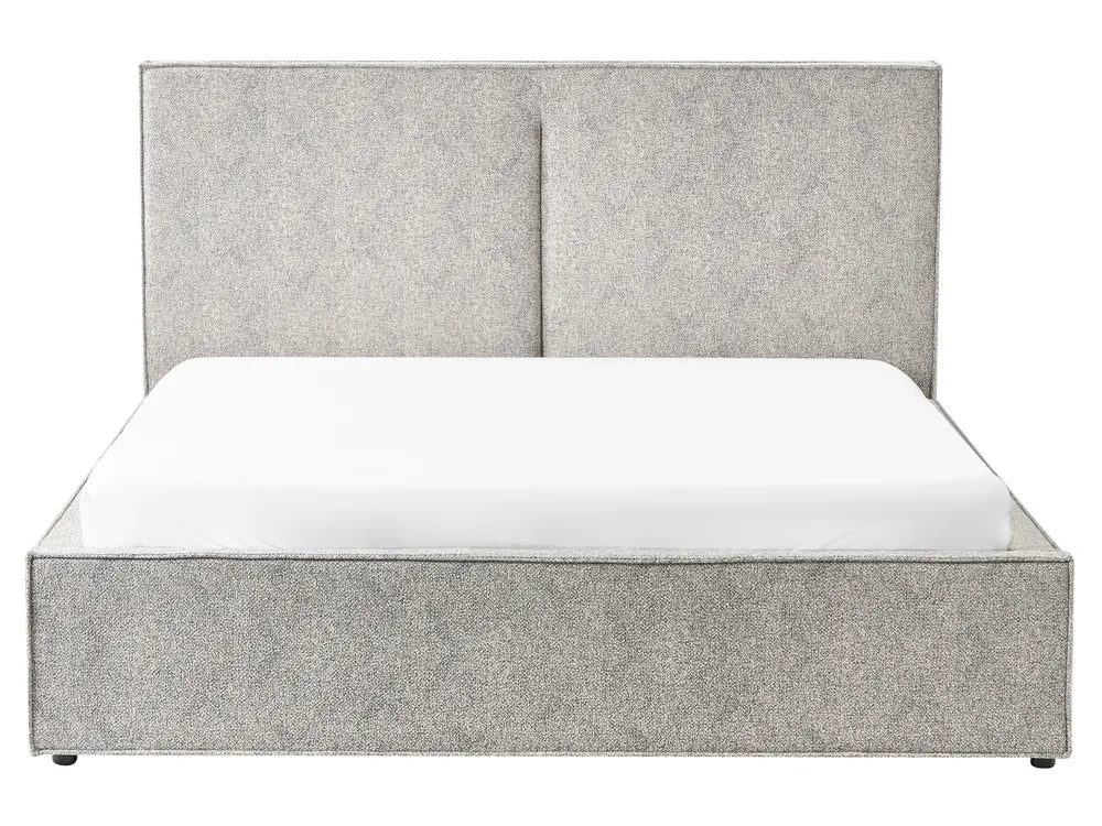 Ottoman Bed Velour Knit 160 x 200 cm (EU King Size) Black/ White Alberts