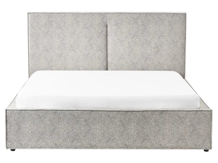 Ottoman Bed Velour Knit 160 x 200 cm (EU King Size) Black/ White Alberts