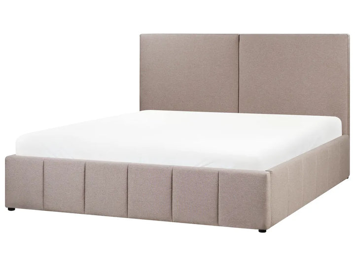 Taupe fabric EU super king ottoman bed