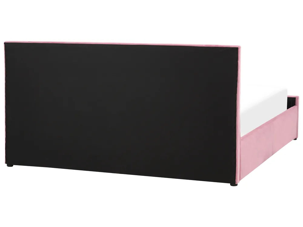 Ottoman Bed Velvet 180 x 200 cm (EU Super King) Pink Orlando