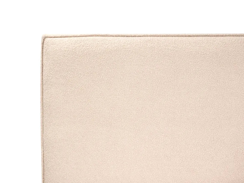 Bed Boucle 140 x 200 cm (EU Double) Beige Selina