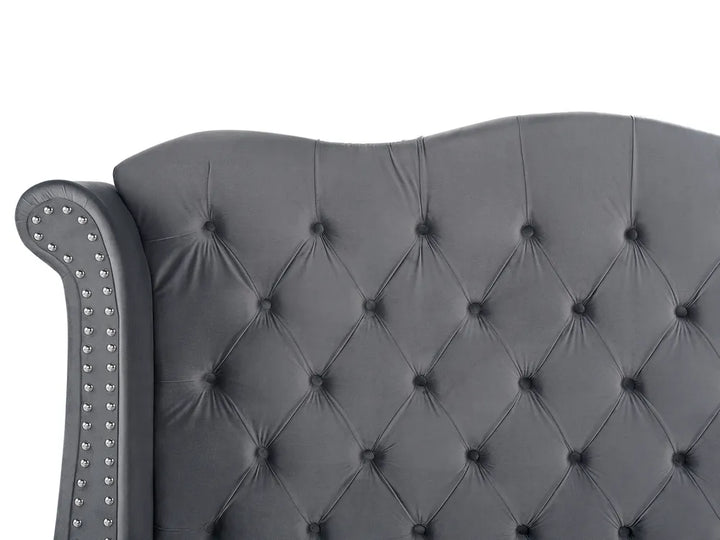 Bed Velvet 180 x 200 cm (EU Super King) Grey Avelle