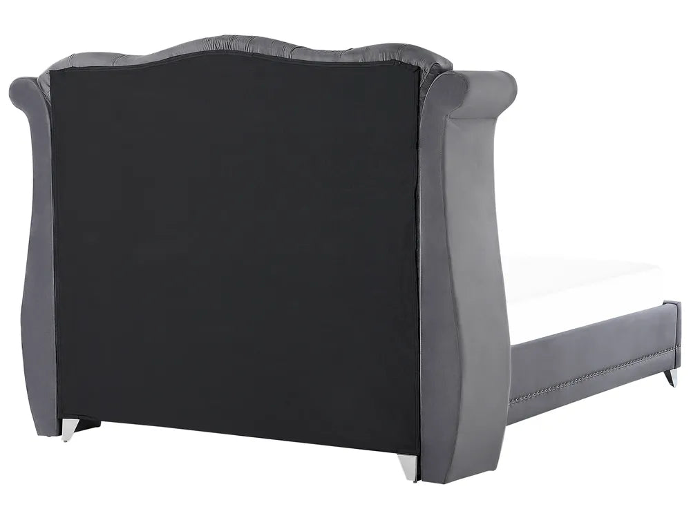 Bed Velvet 180 x 200 cm (EU Super King) Grey Avelle