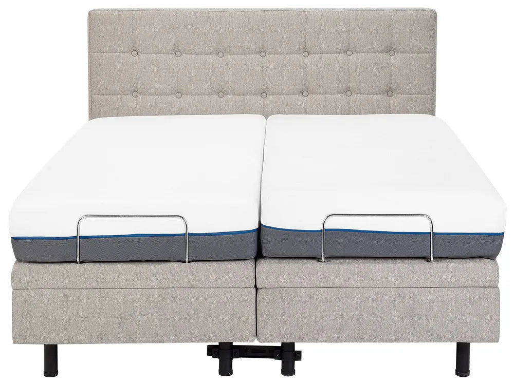Adjustable Bed Fabric 160 x 200 cm (EU King Size) Beige Fehi