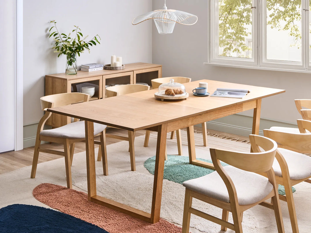 Extending Dining Table Light Ash Wood 160/200 cm 95 cm Baeumel