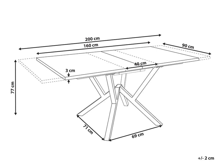 Extending Dining Table Light Brown 160/200 cm 90 cm Seita