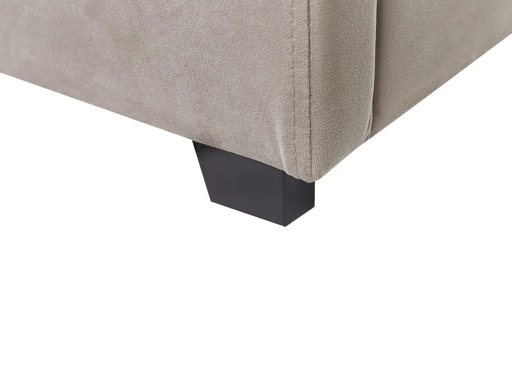 Ottoman Bed Velvet 180 x 200 cm (EU Super King) Taupe Stauton