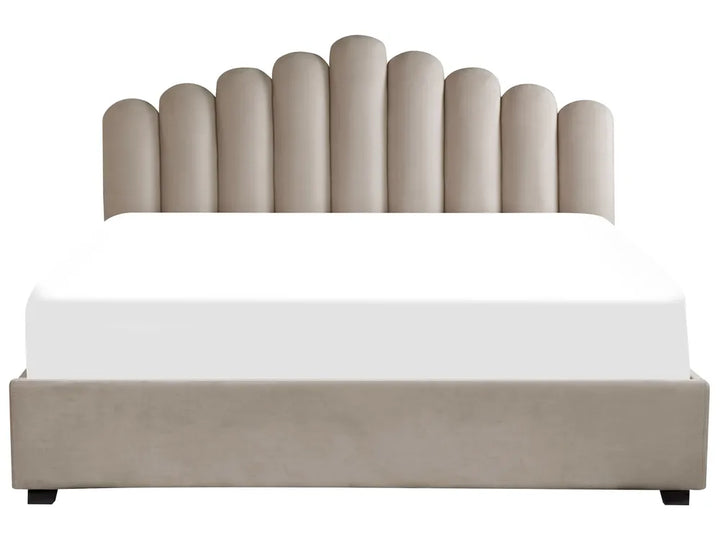 Ottoman Bed Velvet 180 x 200 cm (EU Super King) Taupe Stauton